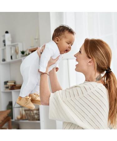 Baby First Walking Shoes | Non-Slip PU Leather Flats for Boys and Girls | Beige | 6-12 Months - Buy Online on GoSupps.com