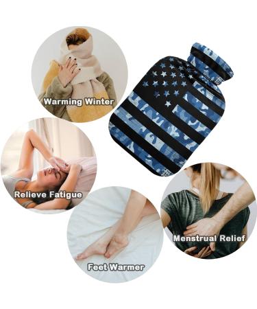 Naanle Vintage Camouflage American Flag Hot Water Bottle - 1L Transparent Heating Pad for Bed Hand & Feet Warmer | Pain Relief & Cold Therapy - Buy Online on GoSupps.com