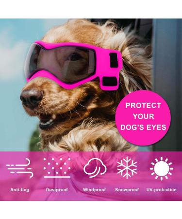 Dog Goggles for Small Breeds Windproof Anti-Fog Dog Sunglasses Adjustable Puppy Sunglasses for Small Medium Dogs Outdoor Riding Driving Protective Eyewear (Pink) - Buy Online on GoSupps.com