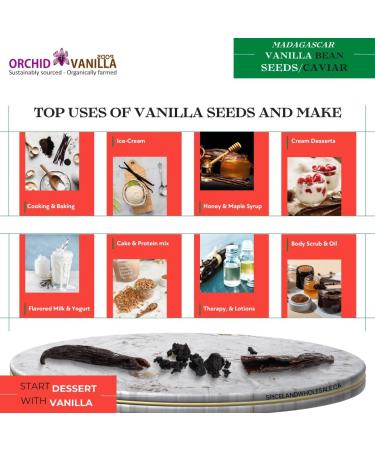 Madagascar Vanilla Bean Seeds/Caviar Gourmet First Grade (2 Ounce) - Buy Online on GoSupps.com