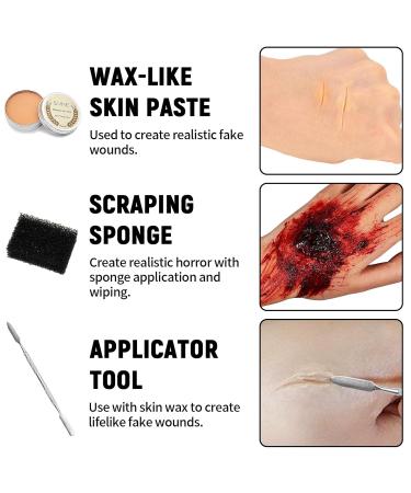 6 Pieces Scar Wax SFX Makeup Kit - Fake Blood Spray Coagulated Blood Gel & Tools for Halloween Cosplay & Special Effects - Buy Online on GoSupps.com