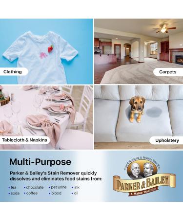 Buy Parker & Bailey Liquid Stain Remover - Instant Stain Removal for Clothes Carpets & Upholstery | 8oz Detergent Booster - Odor Free Safe for Ink Grease Blood & More - Buy Online on GoSupps.com