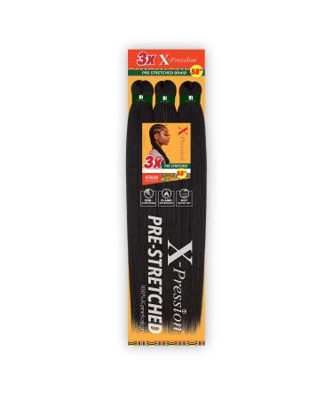 Sensationnel X-PRESTCHED BRAIDING HAIR-3x xpression 58-inch All Kankalon Flame Retardant Synthetic Braid in Hair Extensions-3x X-Presse 58 Inch (1 Pack 3T1b/Purple/Pink)