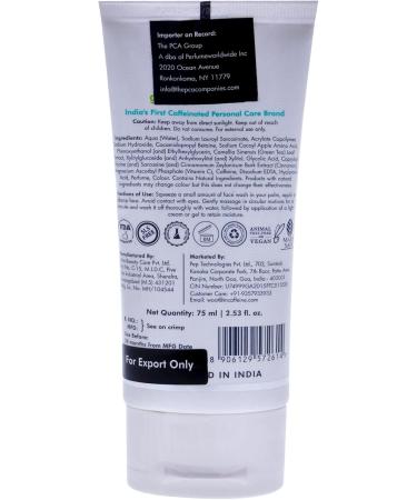 mCaffeine Naked Detox Green Tea Face Wash - Controls Oil Protects from Sun Damage - Hyaluronic Acid and Caffeine for Hydrated Toned Skin - 75 ml - Buy Online on GoSupps.com