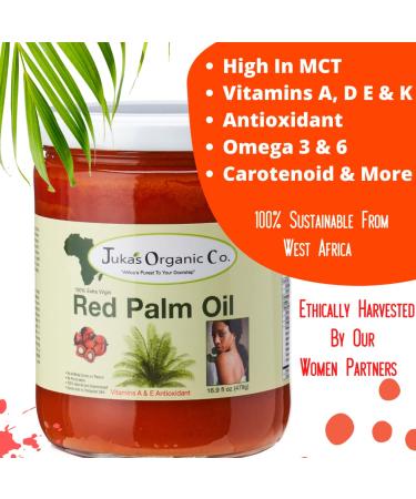 Juka's Red Palm Oil - 100% Organic & Natural from Africa - 16.9 Fl Oz - Buy Online on GoSupps.com