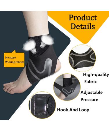 Unisex Ankle Brace Compression Sleeve for Plantar Fasciitis | Adjustable Support Bandage for Running & Fitness - Buy Online on GoSupps.com