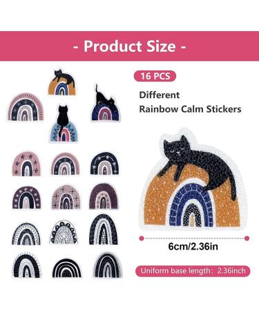 Soothing Sticker Set | 16 Reusable Fidget Strips with Gravel Texture & Rainbow Cat Design - Perfect for Stress Relief & Adult Relaxation - Buy Online on GoSupps.com