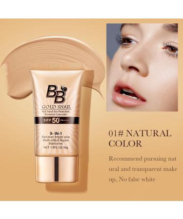  Nurvidis BB Cream Tinted Face Cream Tinted Face Sunscreen SPF 50+ BB Cream for Sun Protection Evens Skin Tone and Reduces Wrinkles 2pcs (Natural Color) - Buy Online on GoSupps.com