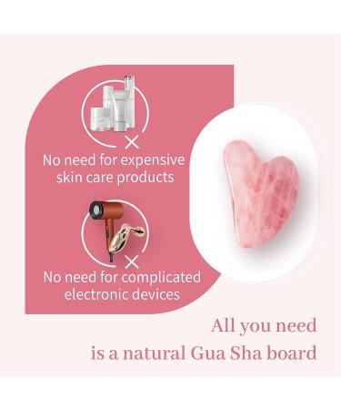 Rose Quartz Gua Sha Facial Tool - Natural Jade Stone for Spa Acupuncture - Pink Gua Sha for Body, Face, Neck, and Eyes - Skin Care Gift for Women - Buy Online on GoSupps.com