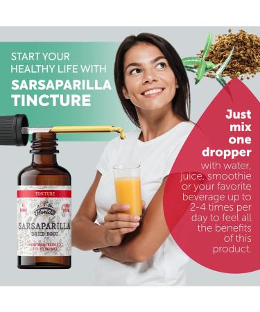 Organic Sarsaparilla Tincture Extract 2 oz - Non-GMO Dried Root in Organic Glycerin - Smilax Medica Supplement - Buy Online on GoSupps.com