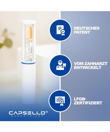 Capsello Toothbrush Case & Holder - Hygienic Travel Organizer for Clean Teeth - Toothbrush Box & Cup Set (White) - Buy Online on GoSupps.com