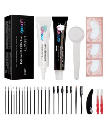 Libeauty Black Tint Kit, Black Hair Color Kit, 15ml Color Kit Black With Complete Tools For Salon Or At Home(Black)
