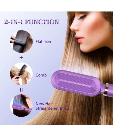 ULTIBELA Ionic Hair Straightener Brush | 30s Fast Heating, 5 Temp Levels, LCD Display | Anti-Scald, Auto Lock & Off | Straightening Brush - Buy Online on GoSupps.com