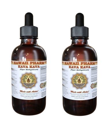 Hawaii Pharm Kava Kava (Piper Methysticum) Liquid Extract 2x4 oz 4 Fl Oz (Pack of 2)