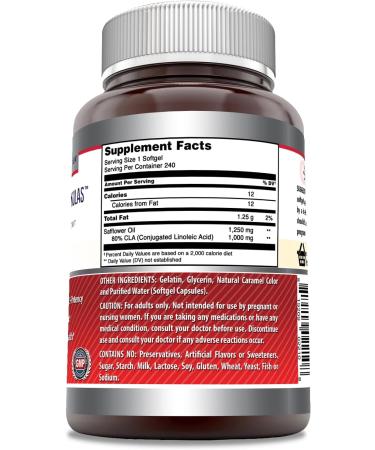 Amazing Formulas CLA Supplement - 1250 Mg Conjugated Linoleic Acid Softgels | Non-GMO Gluten-Free Made in USA | 240 Count - Shop Now - Buy Online on GoSupps.com