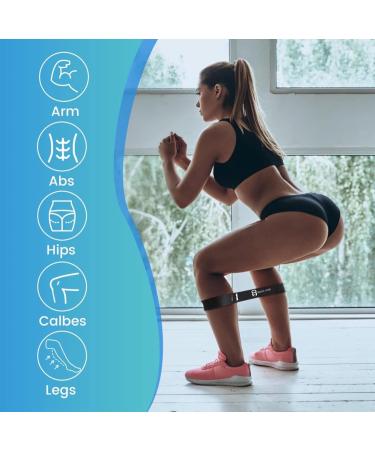 Resistance Loop Exercise Bands Set - 5 Latex Workout Bands for Strength Training Yoga & Pilates | Carry Bag Included - Ideal for All Ages - Buy Online on GoSupps.com