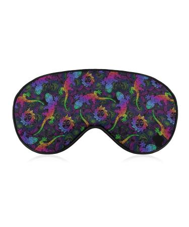 Colorful Chameleon Sleep Mask Eye Cover for Sleeping Blindfold with Adjustable Strap Blocks Light Night Travel Nap for Men Women
