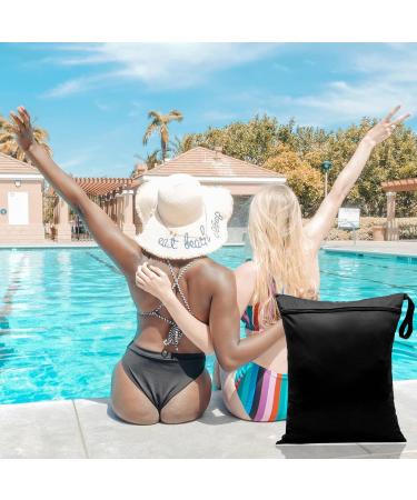 2Pcs Reusable Wet Dry Bags 13x14 inch | Waterproof Nappy Changing Bags for Babies | Ideal for Swimming, Camping, Travel | Black/Green - 30x35cm - Buy Online on GoSupps.com