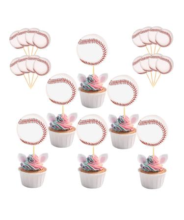 Baseball Cupcake Cake Toppers Baseball Party Supplies Dessert Decorations for Baseball Themed Party Sport Theme Party Rookie Of Year Cupcake Topper Baby Shower or Happy Birthday Party Decoration