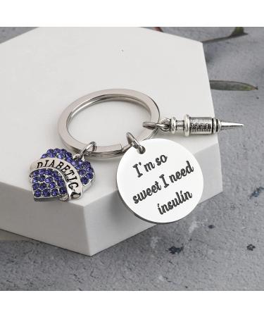 SEIRAA Diabetic Awareness I'm So Sweet I Need Insulin Diabetes Keychain - Perfect Gift for Diabetic Patients - Buy Online on GoSupps.com