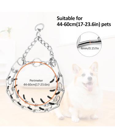 Shudyear Metal Choke Chain for Dog Durable Thick Prong Collars for Pet Outdoor Training Anti Bark Collars for Dogs Stainless Steel Prong Collar for Large Medium Small Dogs(L) - Buy Online on GoSupps.com