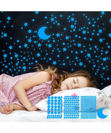 Glow Ceiling Stars Blue for Kids Bedroom Glow in The Dark Stars for Ceiling/Wall Room Decor Wall Stickers