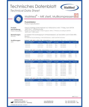 Buy Sterile Mull Compresses 7.5x7.5 cm - 50 Non-Adhesive Wound Care Pads | Perfect for External Wound Treatment - Buy Online on GoSupps.com