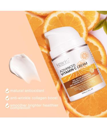 Vitamin C Cream 20% Vitamin C Age Aging Cream for Face and Skin Moisrturiser Day Cream Fits for Women for Smoothing Fine Lines & Wrinkles - 50ml - Buy Online on GoSupps.com