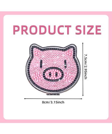 Zxvskr Diamond Painting Pocket Mirror - Portable Travel Piglet Cosmetic Mirror - Folding Handheld Double-Sided 1x/2x Magnifying Purse Mirror - Buy Online on GoSupps.com