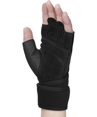 Training Grip Wristwrap Weight Lifting Gloves - Unisex Black X-Large - Buy Online on GoSupps.com