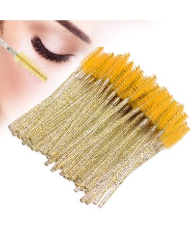 Disposable Eyelash Brushes 50 Pieces Nylon Make-up Brushes Mascara Sticks Eyelashes Eyebrows Disposable Portable Brush (Yellow) - Buy Online on GoSupps.com
