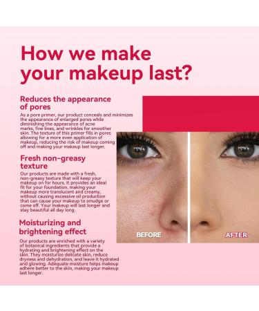 Pore Primer Gel Cream Face Pore Primer Cosmetic Pore Cream Makeup Primer Matte Makeup Base for Shrinkage Moisturizers for Invisible Pore Moisturizing Oil Control (1 PC 30 G) - Buy Online on GoSupps.com
