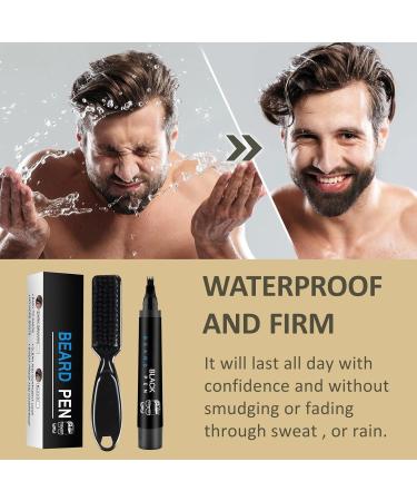 XdealCozyxc Beard Pencil Filler for Men Black Beard Pen with Brush Waterproof Sweatproof & Long Lasting Natural Looking Beard - Buy Online on GoSupps.com