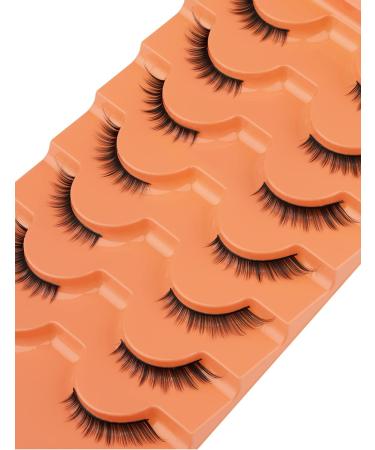 L Curl Cat Eye Half Lashes - 7 Pairs, Wispy & Natural Look, Winged Fox Eye Design, Short Eyeliner Effect - Goddvenus - Buy Online on GoSupps.com