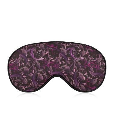 Vintage Violet Paisley Floral Sleep Mask for Women Adjustable Sleeping Eye Shades Cover with Elastic Strap