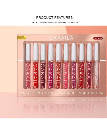 9 x Matte Lip Gloss & 1 x Lip Plumper Set | Waterproof Long-Lasting Velvet Lipsticks | Pigmented Makeup Kit Gift Set (02#) - International Shipping Available - Buy Online on GoSupps.com