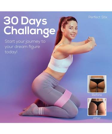 Perfect Stix Booty Bands - 3 Resistance Levels for Legs & Butt | Non-Slip Fabric Exercise Bands Set with Pink Travel Bag - International Shipping Available - Buy Online on GoSupps.com
