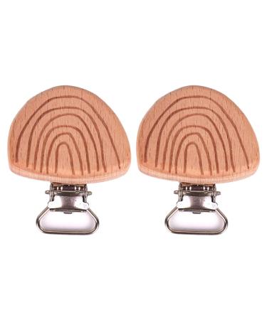 2 pieces baby bite ring safety lock natural beech wood pacifier clip wood pacifier clips rainbow beech engraving bite ring clip baby pacifier clip