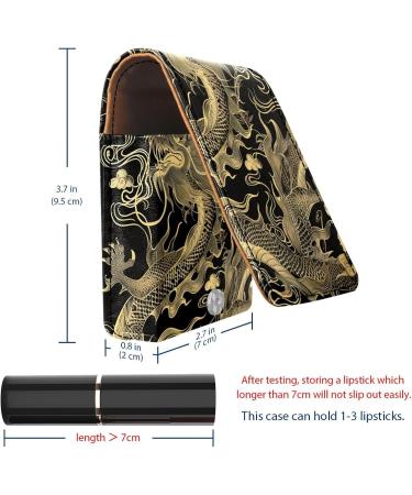 Travel Lipstick Organizer Case - Portable Makeup Bag with Mirror | Chinese Golden Dragon Style - Perfect for International Shipping - Buy Online on GoSupps.com