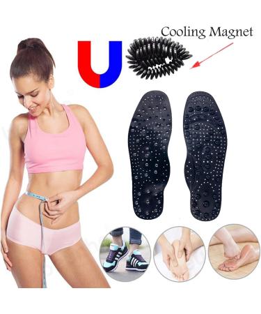 Acupressure Magnetic Shoe Insoles - 68 Magnets for Foot Massage & Pain Relief (Men/10.83 inch) - Buy Online on GoSupps.com