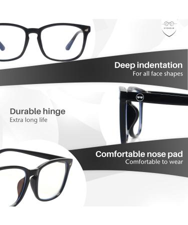 LC Eyewear Blue Light Filter Glasses for Men & Women - Ultra Lightweight Anti-Fatigue Gaming Goggles - Stylish Black Design - Buy Online on GoSupps.com