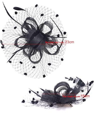 Elegant Black Feather Mesh Hat Clip | INTVN Ladies Wedding Cocktail Headband - Buy Online on GoSupps.com