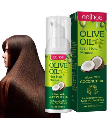 Mousse Hair Foam - Natural Moisturizing Hair Mousse 60ml for Hair Styling | Frizz Control Curly Hair Mousse for Women Braids Wraps Wigs Waves Long-lasting Smooth Hold Moslate - Buy Online on GoSupps.com