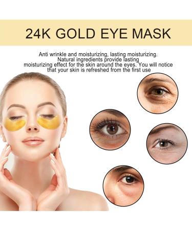 Under Eye Patches Collagen 24K Gold Eye Masks for Puffy Eyes Dark Circles Bags Gold Eye Pads Anti-Aging Hyaluronic Acid Moisturiser for Under Eye Wrinkles Remove Eye Bags Hydrating (10Pairs) - Buy Online on GoSupps.com