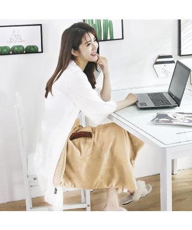 Buy Electrically Heated Wrap Scarf - USB Washable Coral Fleece Cloak for Winter - Cozy Brown Heated Throw - Buy Online on GoSupps.com