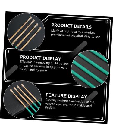 Anneome 10 Pieces Bamboo Ear Spoon with Nonslip Cover Durable Ear Cleaning Sticks for Ear Wax Removal Massage Suitable for Daily Use as Gift - Buy Online on GoSupps.com