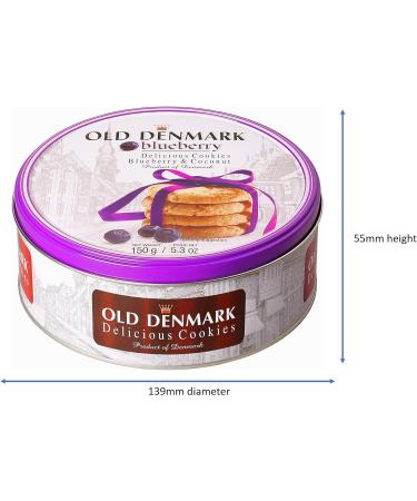 Old Denmark Blueberry & Coconut Cookies 150g - Traditional Biscuit Tin Gift for Women Men & Kids - Buy Online on GoSupps.com