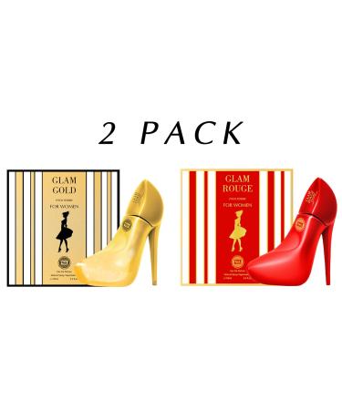 Hybrid & Company Women Glam Girl 2 Pcs Eau De Parfum Natural Spray Vaporisateur 3.4 Fl Oz GLAM GIRL GOLD ROUGE 3.4 Fl Oz (Pack of 2) - Buy Online on GoSupps.com