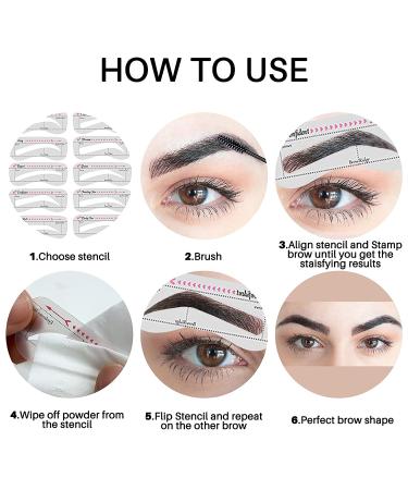 FFSTA Brow Stamp Stencil Kit - 13 Piece Set in Dark Brown - Buy Online on GoSupps.com