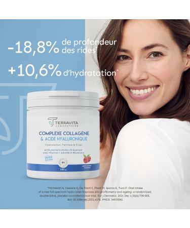 Peptan Marine Collagen + Hyaluronic Acid 200mg + Vit C | Hydration Firmness and Radiance of the Skin | Demonstrated Wrinkle Reduction | 233g Raspberry Flavor Powder | French sector | Terravita - Buy Online on GoSupps.com